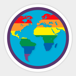 Pride Rainbow World Colorful Globe Gift Sticker